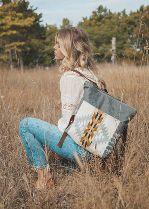 Boho Chic Waxed Canvas Backpack